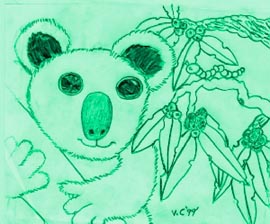 Kenny the Koala and his friend Sammy the caterpillar